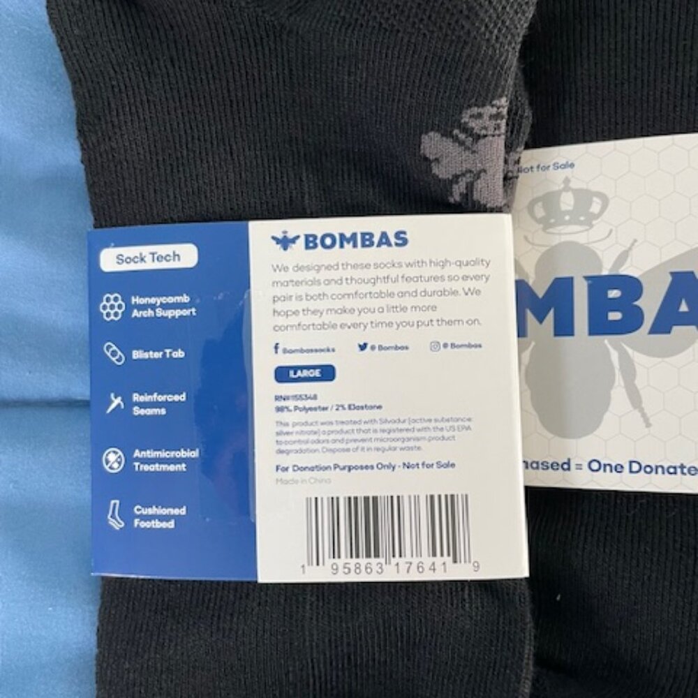 Large Bombas Ankle Socks x 10 pairs BUNDLE Black NEW LOT UNISEX MENS ATHLETIC - Picture 5 of 10